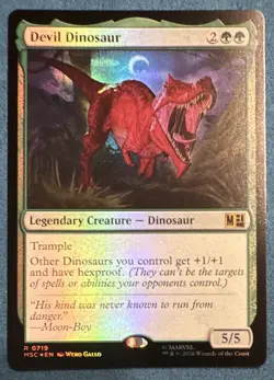 MTG Marvel Super Heroes Devil Dinosaur 0719 Rare Foil NM - Image 1