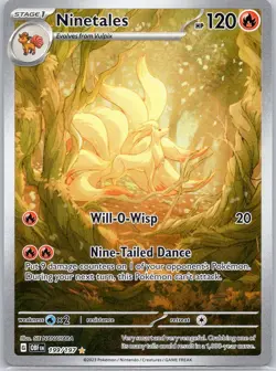 Ninetales 199/197 Illustration Rare Obsidian Flames Pokemon Near Mint - Image 1
