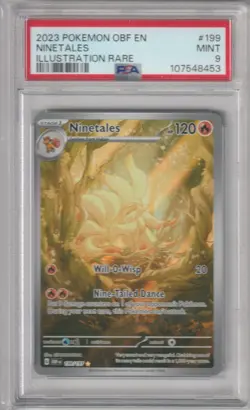 Pokemon TCG Obsidian Flames Ninetales Illustration Rare Holo 199/197 PSA 9 - Image 1