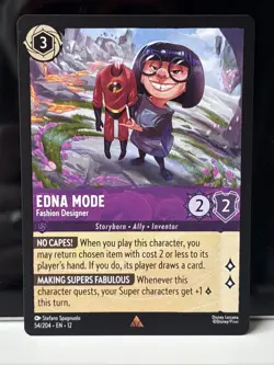 Disney Lorcana TCG Edna Mode, Wilds Unknown Rare Card 54/204 - Image 1