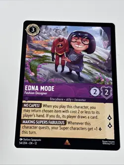 Disney Lorcana TCG Edna Mode, Wilds Unknown Rare Card 54/204 - Image 3