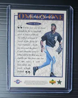 1995 Upper Deck Michael Jordan One on One #8 First Homer - Image 2