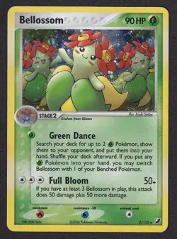 Pokemon TCG Bellossom 3/115 Holo Rare EX Ruby & Sapphire Unseen Forces GD/MP - Image 1