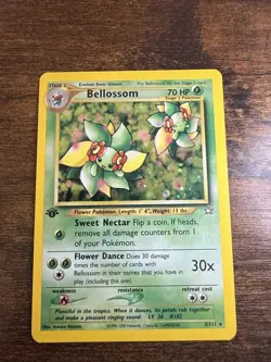 Pokemon TCG Bellossom Neo Genesis Holo Rare Card 3/111 NM Condition - Image 1