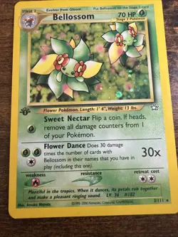 Pokemon TCG Bellossom Neo Genesis Holo Rare Card 3/111 NM Condition - Image 4
