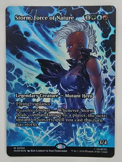 MTG Marvel Eternal-Legal MAR 94 Storm, Force of Nature (Borderless) Foil - Image 1