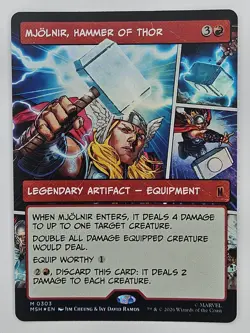 MTG Marvel Super Heroes MSH 303 Mjolnir, Hammer of Thor (Borderless) Foil - Image 1