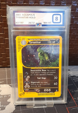 Pokemon Card Tyranitar Holo Rare H28/H32 Aquapolis Graded PG 8 NM-MT - Image 1