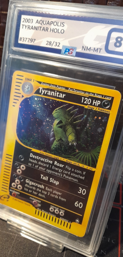 Pokemon Card Tyranitar Holo Rare H28/H32 Aquapolis Graded PG 8 NM-MT - Image 3