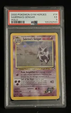 SABRINA’S GENGAR - 14/132 - Gym Heroes - Holo - PSA 5 - Image 2