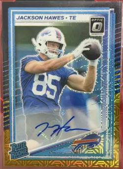 2025 Optic Rated Rookie Jackson Hawes Black Gold Autograph /60 🔥 Buffalo Bills - Image 1
