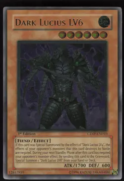 Dark Lucius LV6 (UTR) CDIP-EN010 Ultimate Rare 1st Edition YU-GI-OH - Image 1