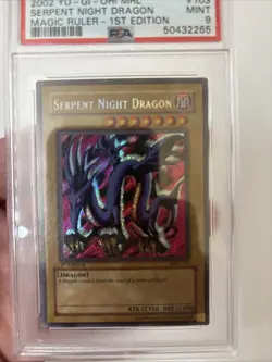 Serpent Night Dragon MRL-103 1st Edition Secret Rare Yugioh PSA 9 + Toon Mermaid - Image 2