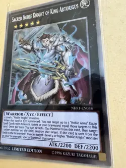Yu-Gi-Oh! TCG Sacred Noble Knight Of King Artorigus NKRT-EN038 Platinum Rare NM - Image 2