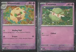 Pokemon TCG Cottonee AND Whimsicott MEP 018/019 Black Star Promo Rare Cosmo Holo - Image 1
