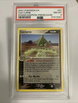Pokemon Cacturne EX Power Keepers PRE-RELEASE STAMPED Promo 27/108 PSA 8 Rare VT - Image 1