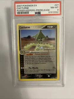 Pokemon Cacturne EX Power Keepers PRE-RELEASE STAMPED Promo 27/108 PSA 8 Rare VT - Image 2
