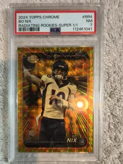 2024 Topps Chrome Bo Nix Radiating Rookies-super 1/1 Rc! - Image 1