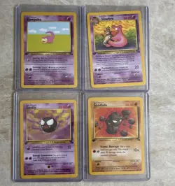 Pokemon TCG Fossil 1st edition cards - Slowpoke,Slowbro,Gastly,Geodude - Image 1
