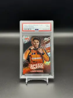 Lando Norris 2024 Topps Chrome F1 Logofractor Speed Demons Black - 05/10 - PSA 9 - Image 1