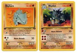 1999 Pokemon Rhyhorn (61/64) & Rhydon (45/64) 1st Edition - Jungle Set NM - Image 1