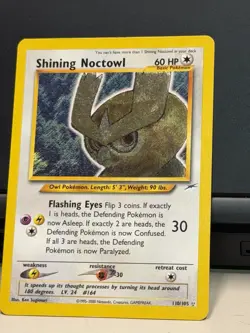 Pokemon TCG Neo Destiny Shining Noctowl 110/105 Holo Secret Rare Eng 2000 - Image 3