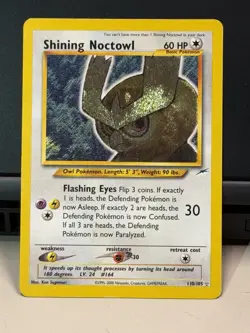 Pokemon TCG Neo Destiny Shining Noctowl 110/105 Holo Secret Rare Eng 2000 - Image 5