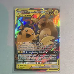 The Pokemon Company Raichu & Alolan Raichu GX 54/236 Unified Minds UR Holo Eng - Image 1