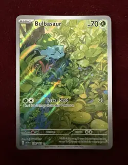 Pokemon TCG Bulbasaur 166/165 SV Scarlet & Violet 151 Illustration Rare Holo - Image 1