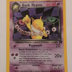Pokemon TCG Dark Hypno 9/82 Team Rocket Holo Rare 60 HP English 2000 - Image 1