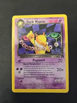 Pokemon TCG 2000 Team Rocket Dark Hypno 26/82 Non-Holo Rare Card LP - Image 1