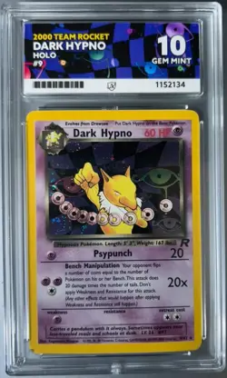 Pokemon TCG Dark Hypno Team Rocket 9/82 Holo Rare Card ACE 10 - Image 1