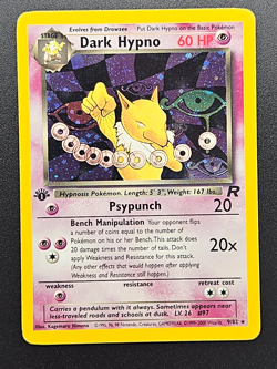 Pokemon TCG: Dark Hypno 1st Edition 9/82 Pokemon Team Rocket Holo Rare MP - Image 2
