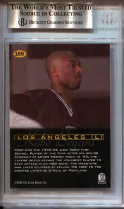 1996-97 SCORE BOARD KOBE BRYANT ALL SPORT PPF #185 BGS 8.5 NM-Mt+ .5 FROM MINT - Image 2
