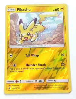Pikachu 40/147 Burning Shadows Reverse Holo Pokemon Card 2017 - Image 1