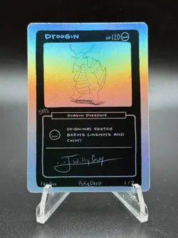 Droogin (Dragonite) 1/7 - Pokederp v2- Holo Sketch Card - Derpy Fan Art Parody - Image 2