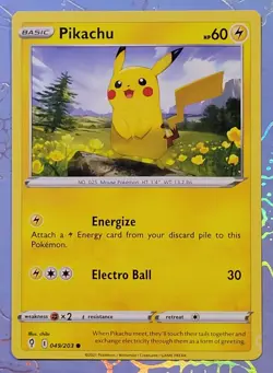 Pikachu 049/203 Evolving Skies Pokemon Card NM - Image 1