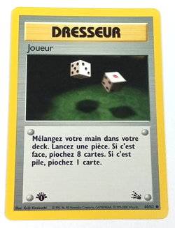 Joueur 60/62 Fossil 1st Edition French Pokemon Trainer Card 1999-2000 - Image 1