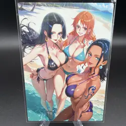 Nami, Nico & Boa One Piece Holographic Anime Collectible Trading Card - Image 2