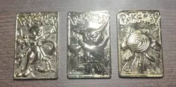 Pokemon Gold Plated Trading Cards 1999 Burger King Promotion Set of 3 - Image 1