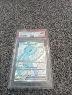 Mew EX 216/091 Scarlet Violet Paldean Fates Shiny Ultra Rare Pokemon Card PSA 8 - Image 1