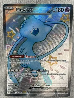 Mew EX 216/091 Shiny Ultra Rare 2024 Pokemon Paldean Fates Full Art Card NM+ - Image 1