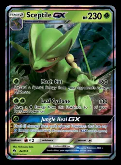 Sceptile GX 22/214 Ultra Rare Lost Thunder Pokemon Card - Image 1
