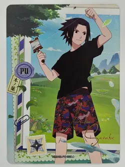 Naruto Smriti Collectable Cards NRSA01-PU-001L4 Uchiha Sasuke - Stamp Rare - Image 1