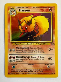 Pokemon TCG Flareon 03/64 Jungle Holo NM/Mint 1999 - Image 1