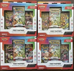 Lot of 4 Pokemon TCG First Partner Illustration Collection series 2 x4 Brand New - Image 1