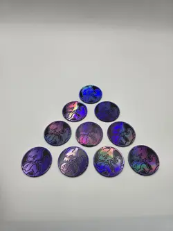 Bundle of 10 Pokemon TCG Flipping Coin Mewtwo Purple Mirror Official - Image 1