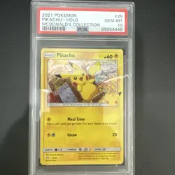 2021 Pokemon McDonald's Collection 25th Aniv PIKACHU Holo PSA 10 GEM MINT 25/25 - Image 1