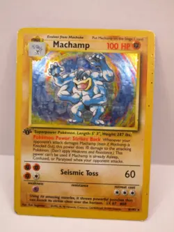 Pokemon TCG MACHAMP 1st Edition Holo Rare Vintage 1999 8/102 Base Set - Image 1