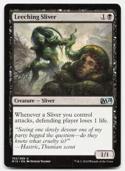 Leeching Sliver 102 Uncommon Magic 2015 (M15) Magic: The Gathering LP - Image 1